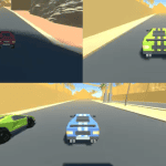 Red car driving on the secret map on the Egypt Highway level in Racing Bros